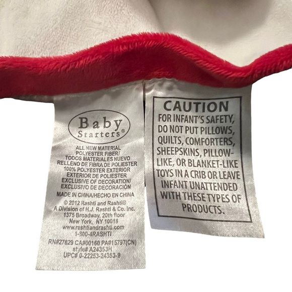 Baby Starters Sock Monkey Lovey Blanket Cream Dark Brown Arms Legs Approx‎ 12” - Picture 5 of 6